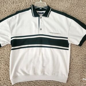 Puma White Polo with Green Stripe